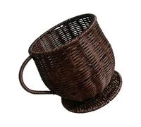 BOYANDM Soporte decorativo para cápsulas de café para encimera de cocina, cesta de almacenamiento de ratán de imitación para decoración moderna de hogares, café PP