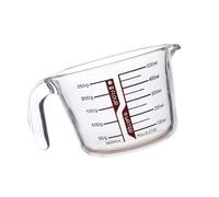 BOYANDM Taza medidora de vidrio de alta calidad con escala precisa, medición de líquidos, para hornear, mezclar, resistente al calor, esencial, taza medidora de vidrio grueso