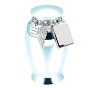 BOYANDM Urna conmemorativa de cenizas para amor duradero y decoraciones, elegante palabra agradecida, tallados con palabras dulces, aleación de aluminio, urna para mascotas