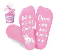 BOYATONG Oma Geschenk Socken, Geschenke für Oma Geschenke für Frauen, Geburtstagsgeschenk Muttertagsgeschenk mit Spruch Bitte Nicht Stören Oma Ruht Ihre Augen aus, Oma, Talla única