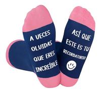 BOYATONG Regalo Original para Mujer - Calcetines con Mensaje Motivador “A Veces Olvidas Que Eres Increíble” - Antideslizantes, Suaves y Cálidos (36-42), Regalos Amigo Invisible Navidad Cumpleaños