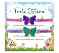 BOYATONG Regalos de Pascua para niños 4, 5, 6, 7, 8, 9, 10 años, niñas, 2 unidades, mariposa, pulsera de estado de ánimo, colores del arco iris, cambia de color, pequeños regalos de Pascua para niños