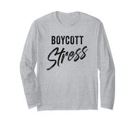 Boycott Stress - Men & Women Funny Anti-Stress Motivational Manga Larga