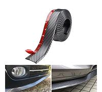 BoYeeBo Protector de Parachoques Delantero Universal de Fibra de Carbono Autoadhesivo Auto Divisor Cuerpo Spoiler Falda Goma Parachoques Labio Trim Spoiler, 2.5M/8.2ft, Negro
