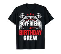 Boyfriend Birthday Crew Racing Fun Celebraciones de Camiseta