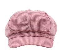 Boyfriend cardig Mujer Cord Gorro News Boy Beret Gorra Invierno pantalla Gorro Tapa Sombrero Earflap Tapa Globo Gorro talla única Rosa