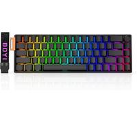 BOYI 66Pro-Flash - Teclado magnético de aluminio para juegos, teclado TMR/HE para juegos 65% efecto Hall, RGB HotSwap de 0.01 mm, tasa de sondeo hiperrápida de 8K Hz, teclas impresas laterales PBT con