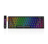 BOYI 66Pro - Teclado mecánico con interruptor magnético de disparo rápido 65%, junta de efecto Hall, RGB HotSwap hiperrápido, accionamiento ajustable, con cable, compacto con perilla (aluminio CNC