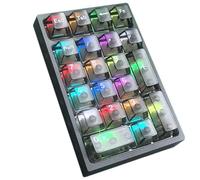 BOYI TD21 - Teclado numérico de intercambio en caliente, 21 teclas, mini teclado numérico portátil Bluetooth 5.0/2.4G/teclado numérico con cable, teclas PBT, teclado RGB retroiluminado tipo C mini
