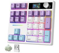 BOYI TD31Pro - Almohadilla de números mecánico para Juntas, Bluetooth5.0/2.4G/Tipo-C, Teclado numérico inalámbrico RGB Intercambiable en Caliente con visualización y Perilla, Teclas PBT programables,