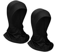 Boyiee 2 Gorros de Turbante Mujer Cubierta Completa de Hijab de Cuello Hiyab debajo de Gorra Estirable (Negro)