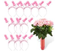 Boyiee Set de Accesorios de Pene para Despedida de Soltera 25 cm Ramo de Pene y 11 Diadema para Pene Bouquet de Flores de Pene Tocado de Pene Artículos de Broma para Mujer Hombre Despedida de Soltera