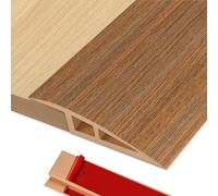 BOYIFEIJIE Perfil Transición Suelo Desnivel, 2M x 7cm Perfil de Transición para Suelo Autoadhesivo de PVC, Tapajuntas Suelo para Desniveles de Umbral de 10mm ~ 15mm (Madera Cedro)