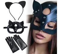 Boyigog Catwoman Maske,katzen Maske Catwoman Kostüm für Damen Fuchs Maske Cat Woman Mask für Karneval Valentinstag Maskerade Kostüm Party Nachtclub