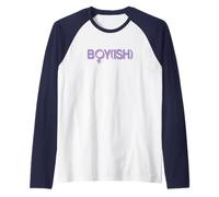 Boyish Funny Cute Butch Lesbianas Orgullo Cosas Estética Camiseta Manga Raglan