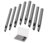 Boyistar Perforadora ovalada de 8 tamaños para cuero de 2 a 5 mm, juego de herramientas de perforación de cuero ovaladas para correa de reloj, cinturón, manualidades de cuero con caja de