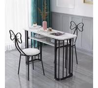 BOYITES Mesa De Manicura De Mármol Para Tiendas De Uñas De Arte, Escritorio De Manicura Para Técnico, Mesa Manicurista Para Tienda De Manicura Con Patas De Mesa Doradas,C,120cm