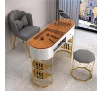 BOYITES Mesa De Manicura De Vidrio Templado Independiente, Estación De Trabajo De Tecnología De Uñas De Arte Moderno, Equipo De Taller De Manicura Profesional, Cabina De Manicura Ensamblada,80cm