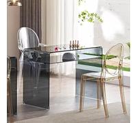 BOYITES Mesa De Manicura De Vidrio Templado Moderno, Escritorio De Uñas De Vidrio Flotante Para Técnico, Toda La Estación De Manicura Transparente,Negro,80cm*50 * 75cm
