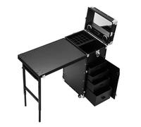 BOYITES Mesa De Manicura Enrollable De Viaje, Escritorio De Uñas Plegable Para Una Tienda De Manicura, Mesa De Uñas Portátil Profesional Para Técnico, Mesa De Salón De Uñas Plegable,Negro
