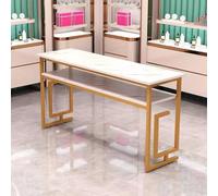 BOYITES Mesa De Trabajo De Técnica De Uñas Profesional, Mesa De Manicura Independiente Para Salón De Uñas, Escritorio De Pedicura De Estilo Simple Con 2 Capas,Gold 80cm