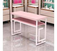 BOYITES Mesa De Trabajo De Técnica De Uñas Profesional, Mesa De Manicura Independiente Para Salón De Uñas, Escritorio De Pedicura De Estilo Simple Con 2 Capas,Pink a 120cm