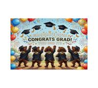 Boykin Spaniel Dog Congrats Grad - Rompecabezas de 1000 piezas para adultos, rompecabezas impresos de madera para celebración de cachorros, decoración de patrón de graduación para entretenimiento en