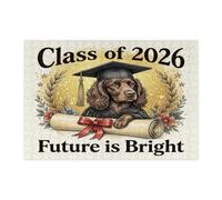 Boykin Spaniel Dog Congrats Grad - Rompecabezas de 300 piezas, rompecabezas de madera para diploma de graduación, decoraciones de patrón de clase de 2026 para entretenimiento en el hogar
