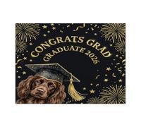 Boykin Spaniel Dog Congrats Grad - Rompecabezas de 500 piezas para adultos, rompecabezas de madera con tapa de diploma de cachorro, decoración impresa clase de 2026 para entretenimiento creativo