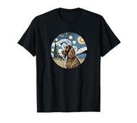 Boykin Spaniel Dog Mom Dad, estilo Van Gogh Starry Night Camiseta