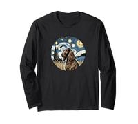 Boykin Spaniel Dog Mom Dad, estilo Van Gogh Starry Night Manga Larga
