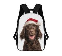 Boykin Spaniel Dog with Santa Hat Portrait Mochila Infantil Para Niñas Y Niños, Mochila De Día, Escuela Primaria, Perfecta Para La Vuelta Al Cole O Educación Física, Regalos Y Viajes 17inch