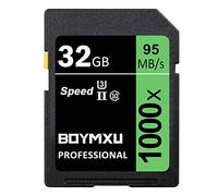 BOYMXU - Tarjeta de memoria de 32 GB U3, profesional, 1000 unidades, clase 10, U3, compatible con cámaras de ordenador y videocámaras, tarjeta de memoria de hasta 95 MB/s, verde/negro