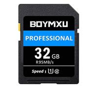 BOYMXU Tarjeta de memoria profesional UHS-I U3 1000 x Clase 10 - 32 GB, compatible con ordenadores, cámaras y videocámaras, velocidad de lectura de hasta 95 MB/s, azul/negro