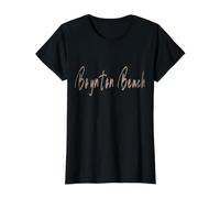 Boynton Beach Florida Diseño Elegante Vintage Camiseta gráfica económica, Mujer, Negro, S