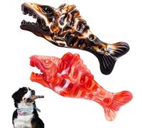 BoYoYo Juguetes resistentes para perros masticadores agresivos, paquete de 2, juguetes indestructibles para mantenerlos ocupados, juguetes masticables de nailon con sabor a carne de res para perros