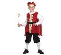 Boys 5 Piece Red Medieval Tudor Nativity King Christmas Fancy Dress Costume Outf