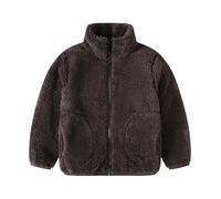 Boys And Girls Spring And Autumn Solid Color Stand Up Collar With Pocket Long Sleeved Jacket Mochila Niño, café, 6-7 años