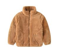 Boys And Girls Spring And Autumn Solid Color Stand Up Collar With Pocket Long Sleeved Jacket Mochila Niño, caqui, 18-30 Monate