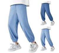 Boys Baggy Joggers Kids High Elastic Waist Wide Leg Casual Sweatpants Teen Boys Loose Fit Straight Leg School Trousers Stretchy Comfy Tracksuit Bottoms Gym Athletic Sweat Pants