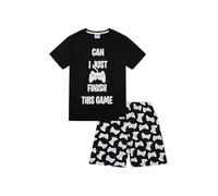 Boys Can I Just Finish My Game - Pijama corto de algodón, color blanco