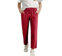 Boys Cotton Linen Trousers Kids Baggy Athletic Joggers Drawstring Elastic Waist Tapered Pants with Pockets Solid Comfort Casual School Trousers Children Jogging Tracksuit Bottoms