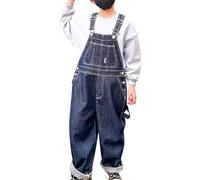 Boys Denim Bib Overalls Kids Wide Leg Baggy Denim Dungarees Children Sleeveless Adjustable Strap Loose Fit Jeans Jumpsuits Vintage Toddler Boy Cargo Jean Romper