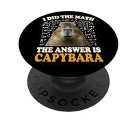 Boys Girls Kids I Did The Math Answer Capybara Meme Lover PopSockets PopGrip Adhesivo