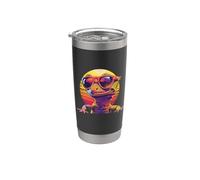 Boys Girls Womens Retro Vintage 80s Pet Crested Gecko Lover Vaso térmico de acero inoxidable de doble pared