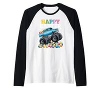 Boys Happy Easter Monster Truck Easter Eggs Toddler Gifts Camiseta Manga Raglan