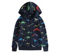 Boys Hoodies & Sweatshirts Sudaderas Ligeras con Cremallera y Capucha para niños diseño de Dinosaurio Manga Larga Ideal para Adolescentes de 3 a 12 años (Blue, 9-10 Years)