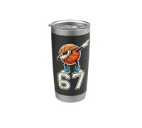 Boys Kids 67 Six Seven Sunglasses Dabbing Basketball Lover Vaso térmico de acero inoxidable de doble pared