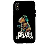 Boys Kids Video Gamer Let Me Cook Meme Lover Bruh Capybara Carcasa para iPhone X/XS