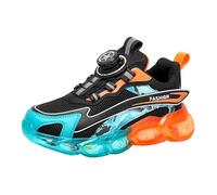 Boys Spring Summer and Autumn Mesh Breathable Rotating Buckle Adjustable Shoelaces Medium and Large Children's Casual Sports Shoes Hallschuhe Herren 39, naranja, 29 EU